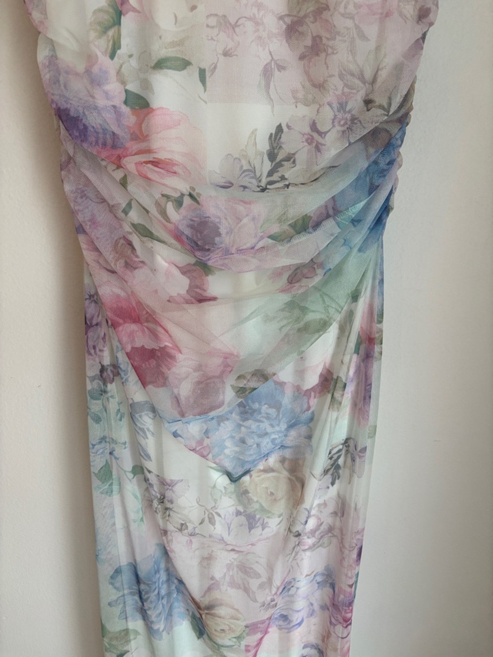 Amanda Uprichard Lyle Sheer Floral Midi rouged pastel Dress Womens MD bridal EUC - Picture 9 of 16